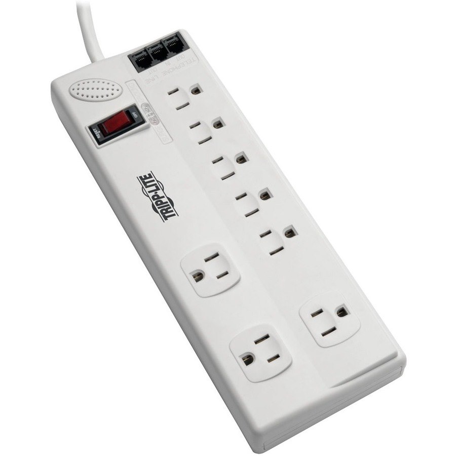Tripp Lite by Eaton Protect It! 8-Outlet Computer Surge Protector, 8 ft. (2.43 m) Cord, 3150 Joules, Tel/Modem/Fax Protection, TAA