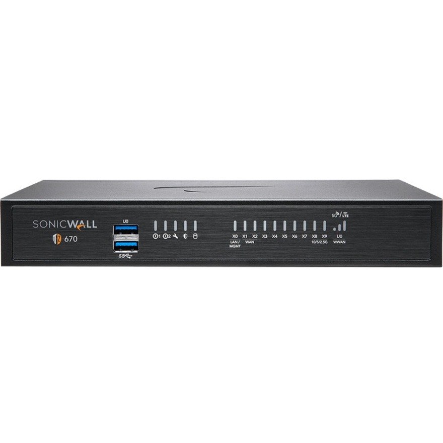 SonicWall TZ670 Network Security/Firewall Appliance - 2 Year Secure Upgrade Plus Essential Edition - TAA Compliant