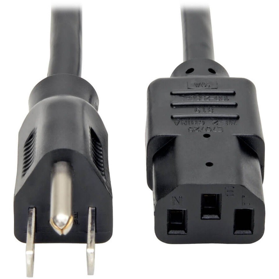 Tripp Lite Desktop Computer Power Cable NEMA 5-15P to C13 10A 125V 18 AWG 12 ft. (3.66 m) Black