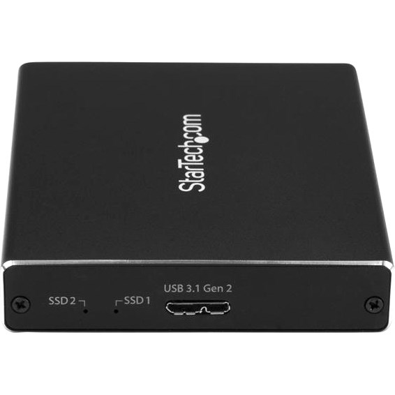StarTech.com Dual M.2 Enclosure - RAID - M.2 SATA SSD Enclosure - USB 3.1 (10 Gbps) - USB-C & USB-A External Enclosure - Aluminum