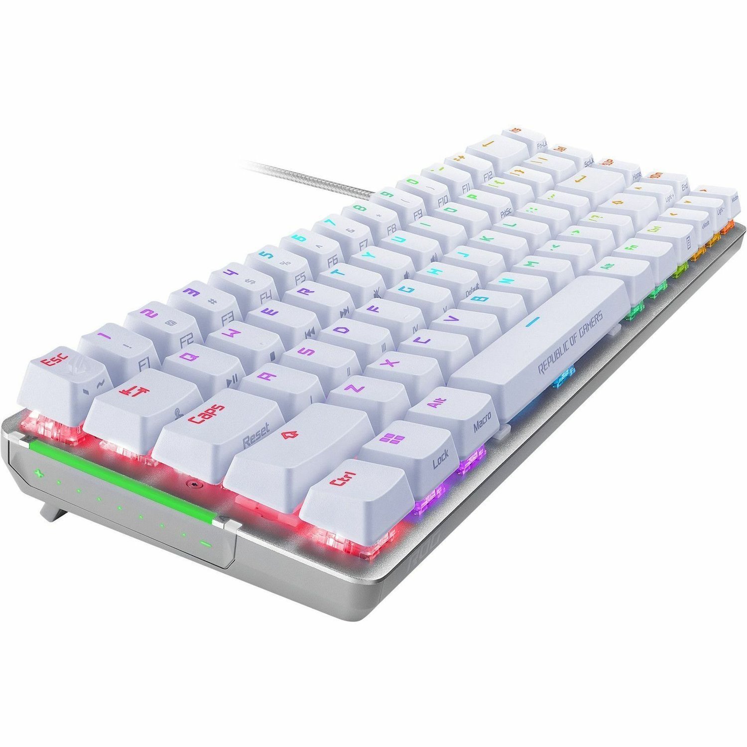 Asus ROG Falchion Ace Gaming Keyboard - Cable Connectivity - USB 2.0 Type A Interface - RGB LED - Thai, English - White