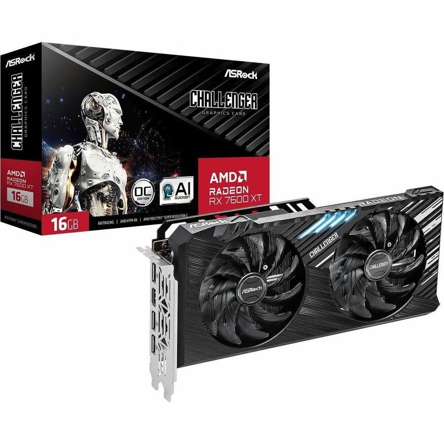 ASRock AMD Radeon RX 7600 XT Graphic Card - 16 GB GDDR6