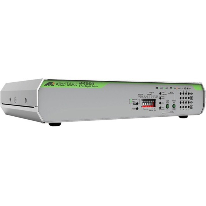 Allied Telesis GS920 GS920/8 8 Ports Ethernet Switch - Gigabit Ethernet - 10/100/1000Base-T