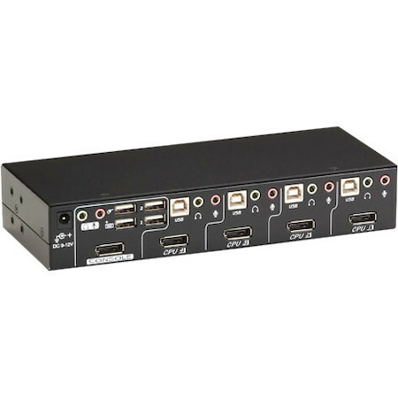 Black Box ServSwitch DT KVM Switch DisplayPort with USB and Audio, 4-Port