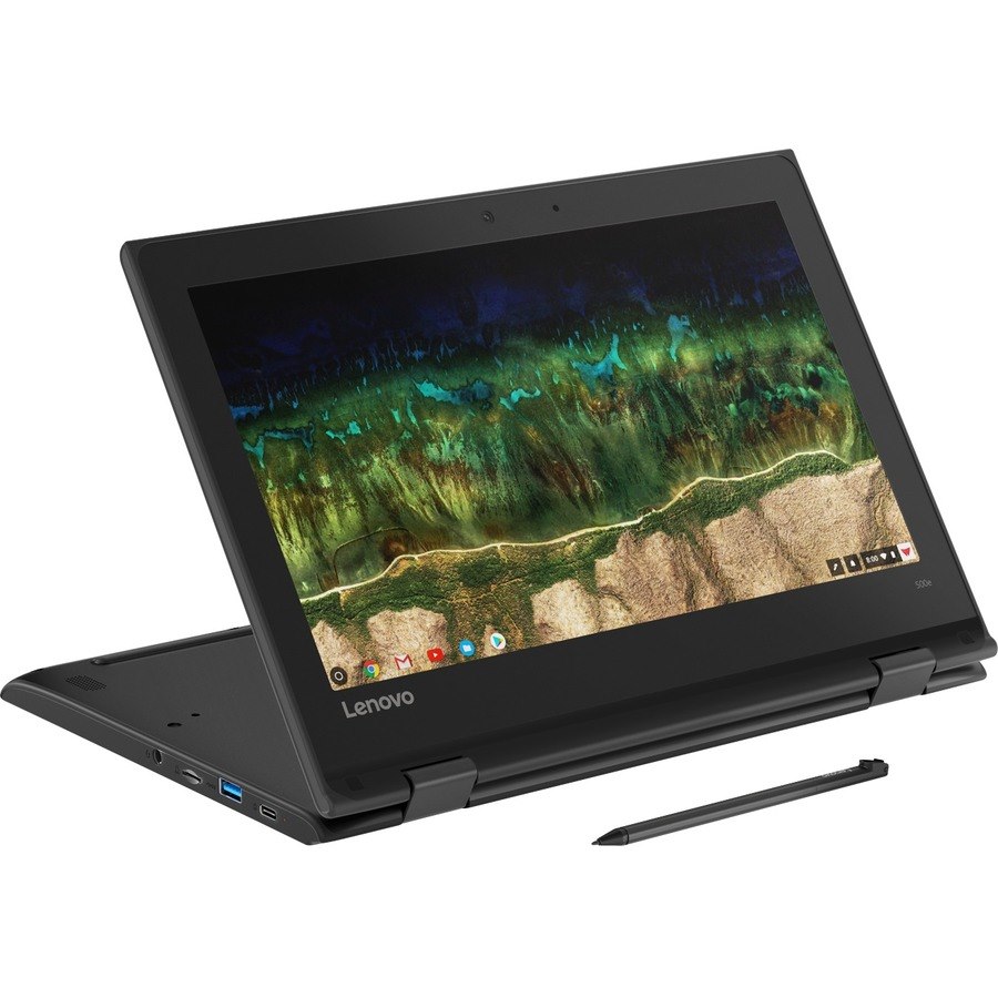 Lenovo 500e Chromebook 2nd Gen 81MC001CAU 11.6" Touchscreen Convertible 2 in 1 Chromebook - HD - 1366 x 768 - Intel Celeron N4120 Quad-core (4 Core) 1.10 GHz - 4 GB Total RAM - 32 GB Flash Memory - Black