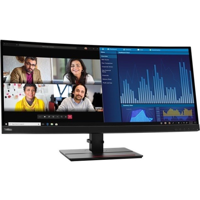 Lenovo ThinkVision P34W-20 34" Class UW-QHD Curved Screen LCD Monitor - 21:9 - Raven Black