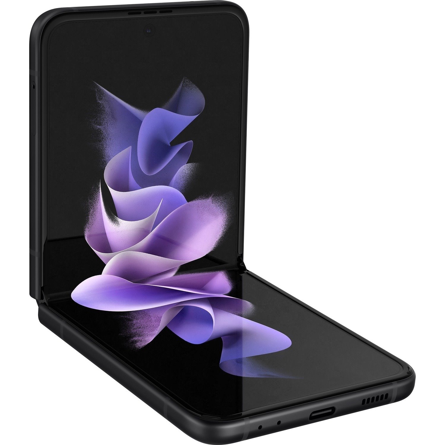 Samsung Galaxy Z Flip3 5G SM-F711B 128 GB Smartphone - 17 cm (6.7") Flexible Folding Screen Dynamic AMOLED Full HD Plus 1080 x 2640 - Octa-core (Kryo 680Single-core (1 Core) 2.84 GHz + Kryo 680 Triple-core (3 Core) 2.42 GHz + Kryo 680 Quad-core (4 Core) 1.80 GHz) - 8 GB RAM - Android 11 - 5G - Phantom Black