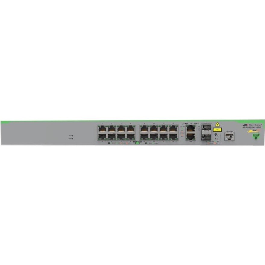 Allied Telesis CentreCOM FS980M FS980M/18PS 18 Ports Manageable Ethernet Switch - Fast Ethernet, Gigabit Ethernet - 10/100Base-TX, 1000Base-T, 1000Base-X