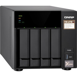 QNAP TS-473 4 x Total Bays SAN/NAS Storage System - 512 MB Flash Memory Capacity - AMD R-Series RX-421ND Quad-core (4 Core) 2.10 GHz - 4 GB RAM - DDR4 SDRAM Tower