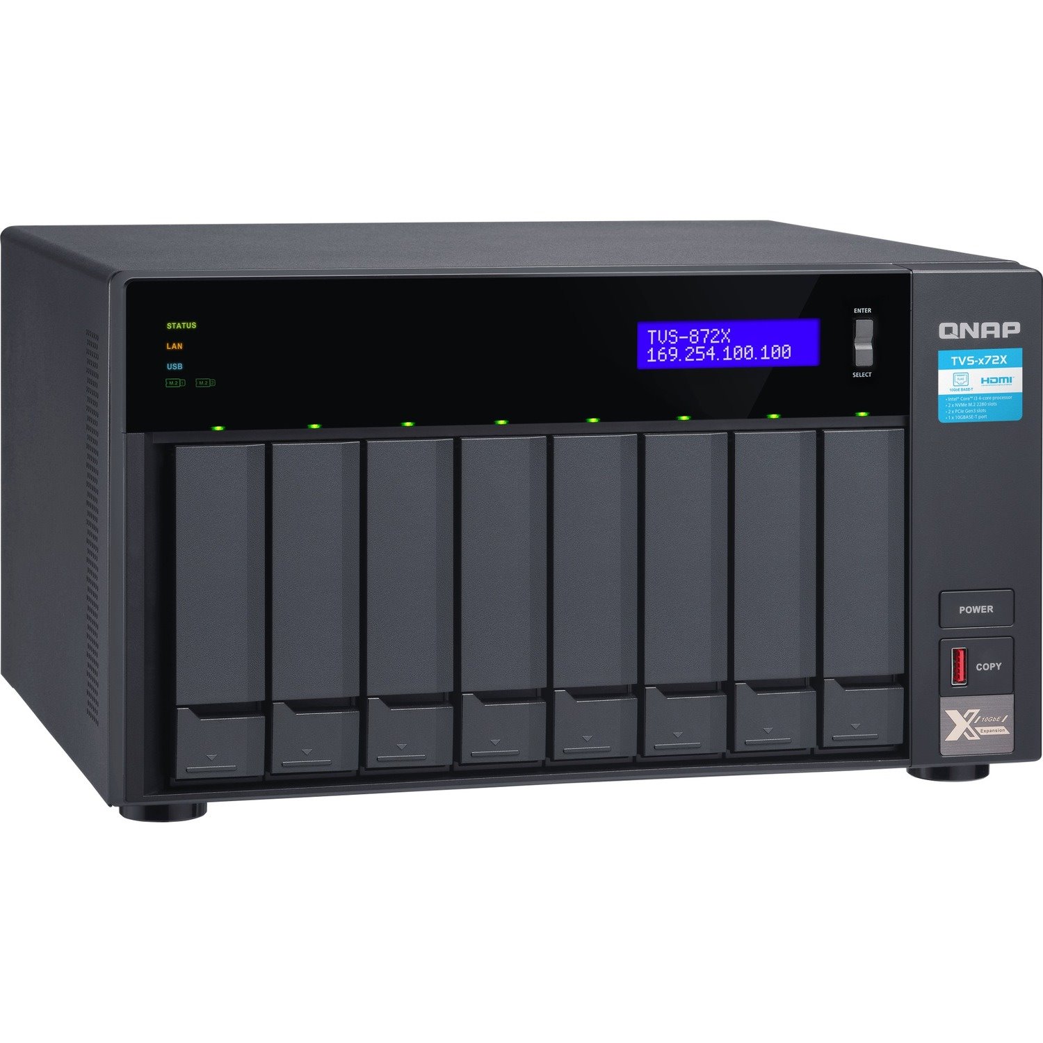 QNAP TVS-872X-I3-8G SAN/NAS Storage System