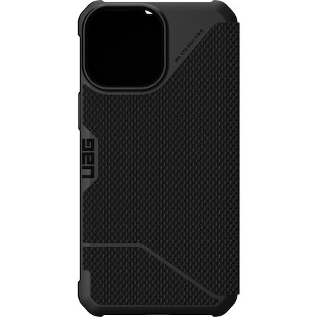 Urban Armor Gear Metropolis Rugged Carrying Case (Folio) Apple iPhone 13 Pro Max Smartphone - Kevlar Black