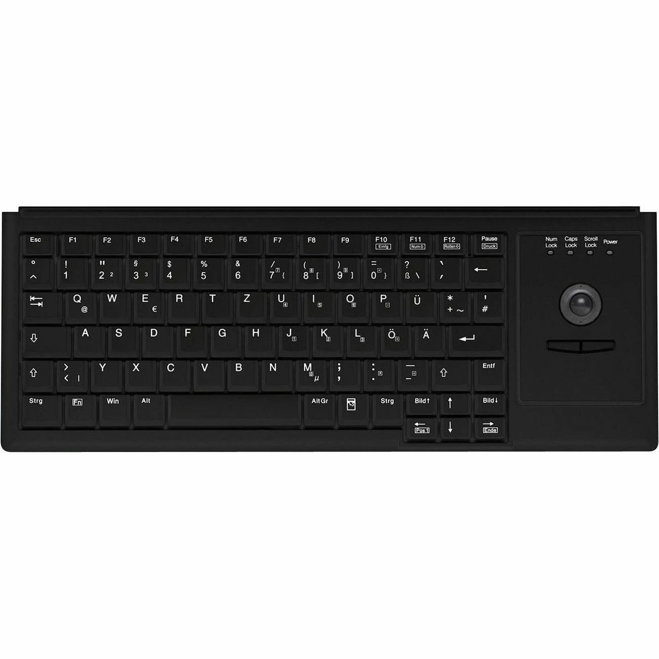 Active Key Keyboard - Cable Connectivity - PS/2 Interface - Trackball - English (UK) - Black