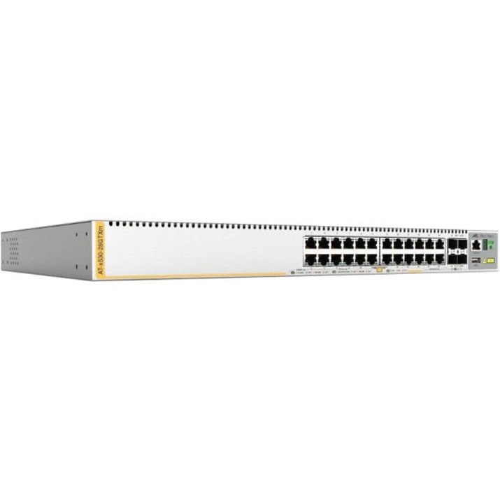 Allied Telesis 24-port 100/1000T Stackable Switch with 4 SFP+ Ports and 2 Fixed Power Supplies