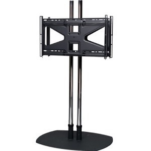 Premier Mounts Dual Pole Floor Stand with Back-to-Back Adapter and Two Tilting Mounts