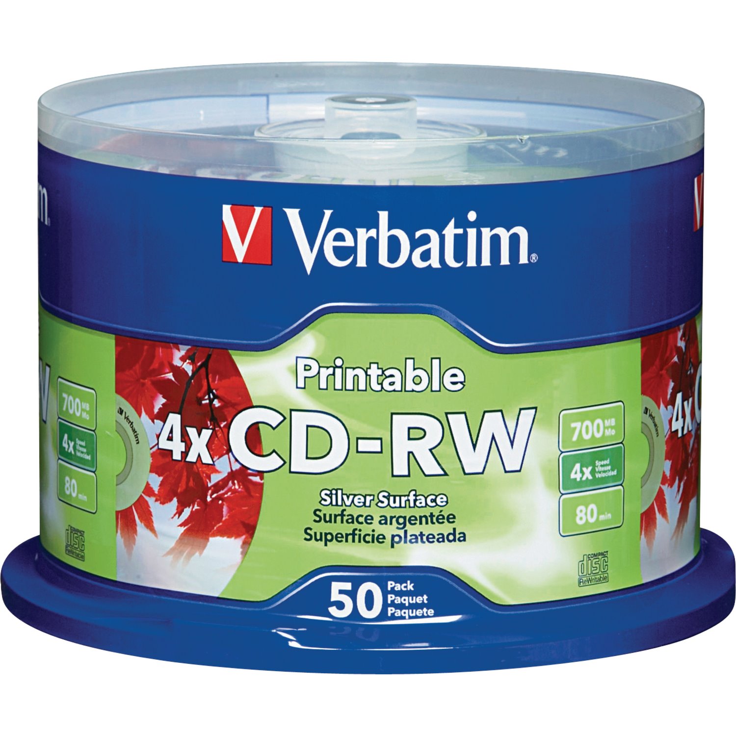 Verbatim DataLifePlus 95159 CD Rewritable Media - CD-RW - 4x - 700 MB Spindle - Silver