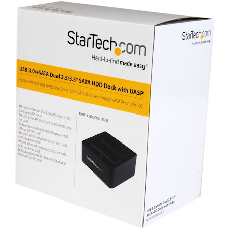 StarTech.com Dual-Bay USB 3.0 / eSATA to SATA Hard Drive Docking Station, 2.5/3.5" SATA III, SSD/HDD Dock, Top-Loading