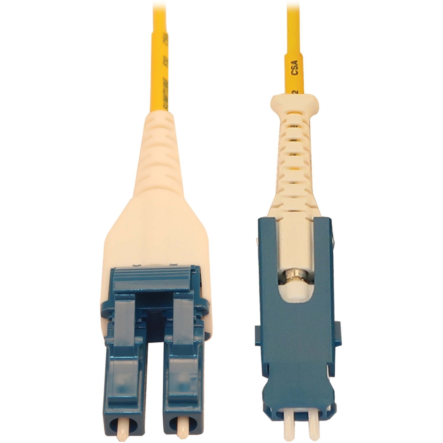 Eaton Tripp Lite Series 40/100/400G Singlemode 9/125 OS2 Fiber Optic Cable (Duplex SN-UPC to Duplex LC-UPC M/M), LSZH, Yellow, 2 m (6.6 ft.)