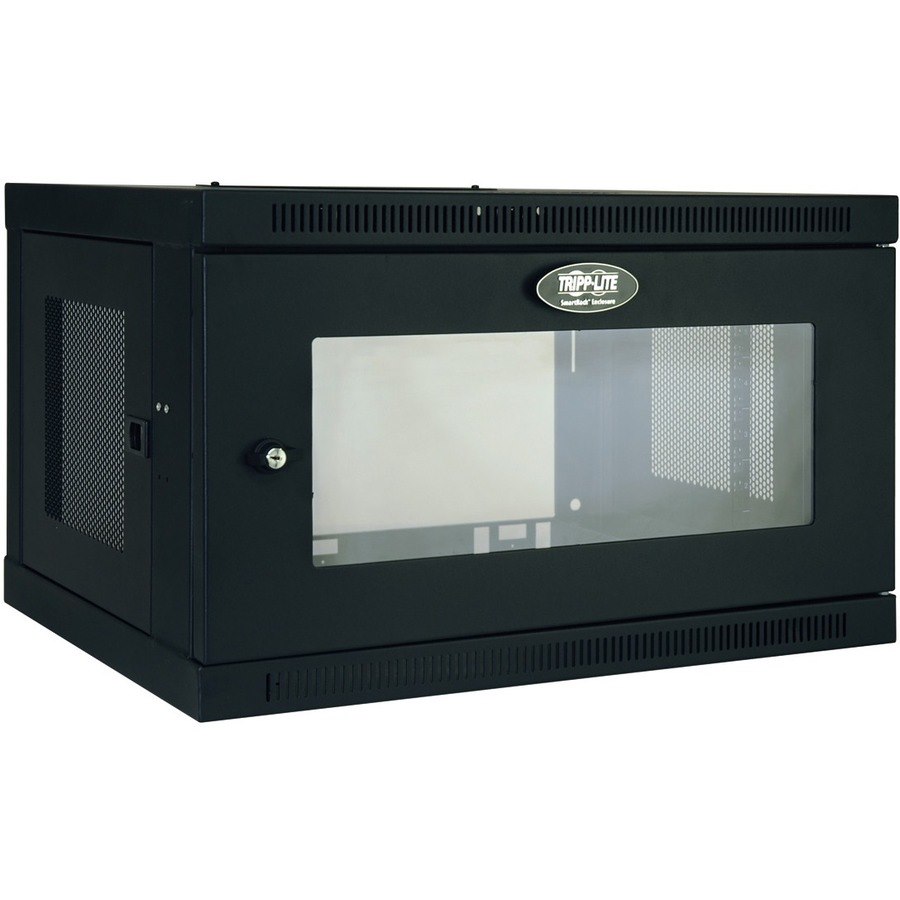 Eaton Tripp Lite Series SmartRack 6U Low-Profile Switch-Depth Wall-Mount Mini Rack Enclosure with Clear Acrylic Window