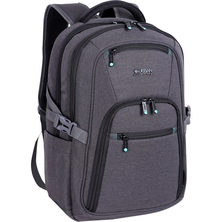 Urban Factory Carrying Case (Backpack) for 26.7 cm (10.5") to 43.9 cm (17.3") Notebook, Tablet, Smartphone - Grey/Black