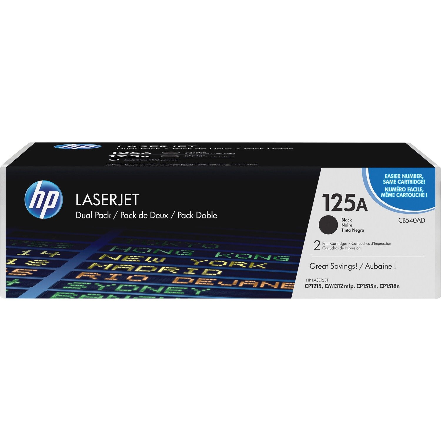 HP 125A Original Laser Toner Cartridge - Black - 2 Pack