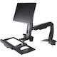 StarTech.com Sit Stand Monitor Arm - Desk Mount Sit-Stand Workstation up to 27inch VESA Display - Standing Desk Converter - Keyboard Tray