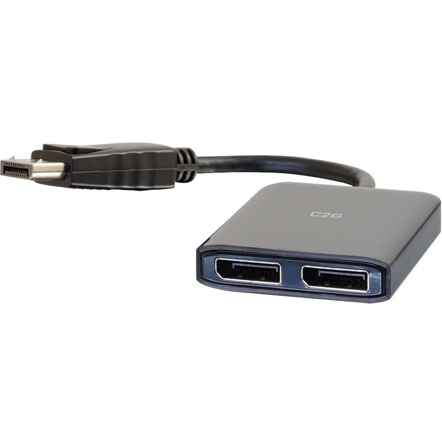 C2G 4K DisplayPort to Dual DisplayPort MST Hub - DisplayPort 1.2 to DisplayPort Splitter - M/F