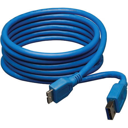 Eaton Tripp Lite Series USB 3.0 SuperSpeed Device Cable (A to Micro-B M/M), Blue, 6 ft. (1.83 m)