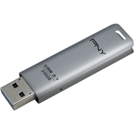 PNY Elite Steel 3.1 256 GB USB 3.1 Flash Drive - Stainless Steel