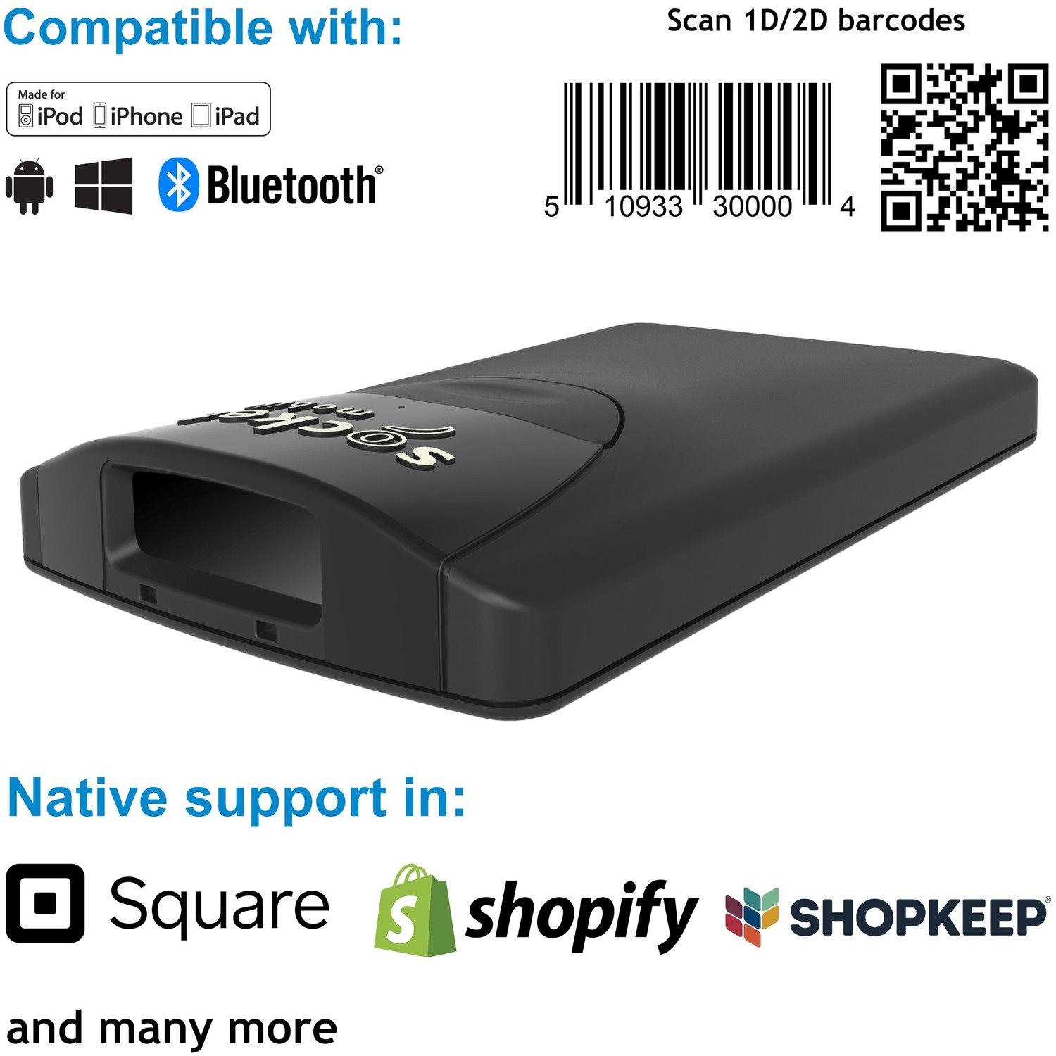 Socket Mobile SocketScan S860 Handheld Barcode Scanner - Wireless Connectivity