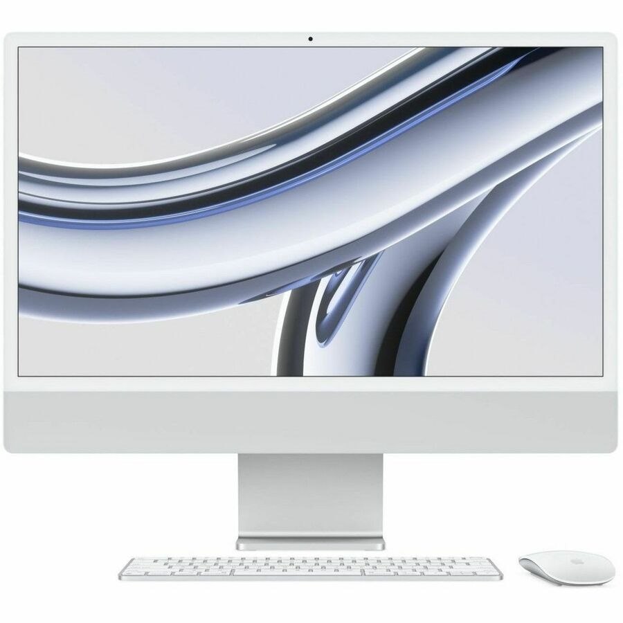 Apple iMac MQR93X/A All-in-One Computer - Apple M3 Octa-core (8 Core) - 8 GB RAM - 256 GB SSD - 24" 4.5K 4480 x 2520 - Desktop - Silver