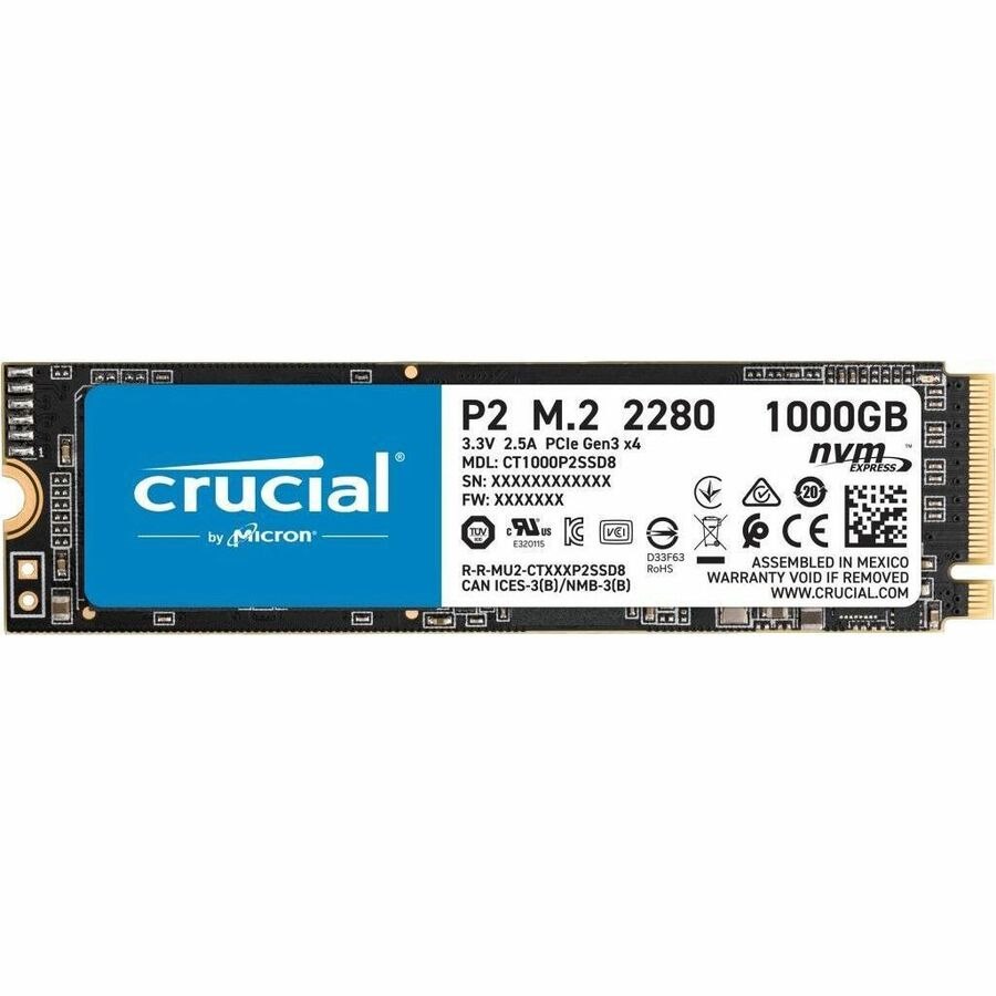 CRUCIAL/MICRON - IMSOURCING P2 CT1000P2SSD8 1 TB Solid State Drive - Internal - PCI Express NVMe