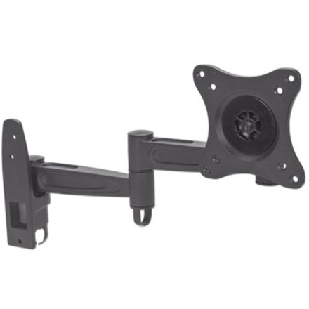 TV & Monitor Mount, Wall, Full Motion, 1 screen, Screen Sizes: 13-27" , Black, VESA 75x75 to 100x100, Max 15kg, Tilt & Swivel with 3 Pivots, Lifetime Warranty