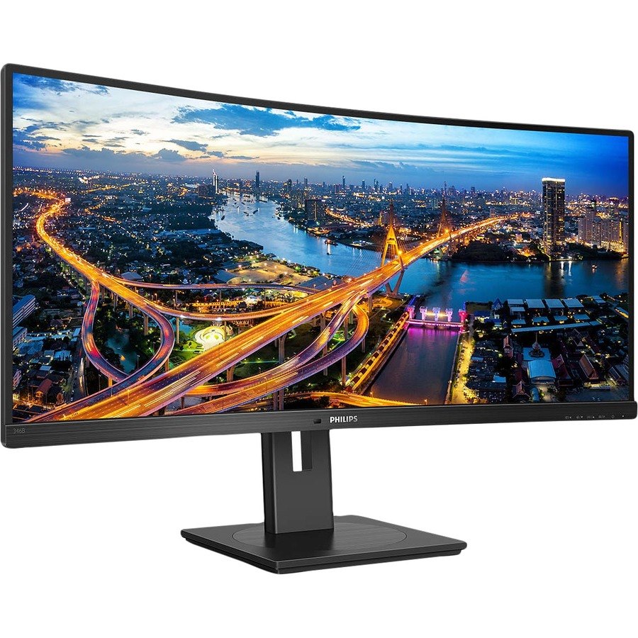 Philips 346B1C 34" Class WQHD Curved Screen Gaming LCD Monitor - 21:9 - Textured Black