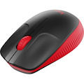 Logitech M190 Full-size Mouse - USB - Optical - 3 Button(s) - Red
