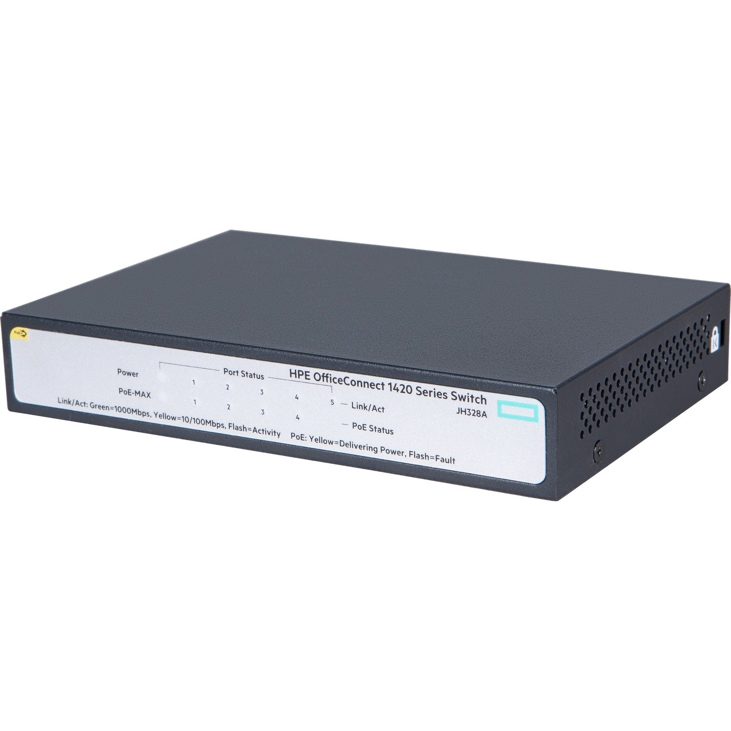 HPE OfficeConnect 1420 OfficeConnect 1420 5G PoE+ (32W) 5 Ports Ethernet Switch - Gigabit Ethernet - 10/100/1000Base-TX