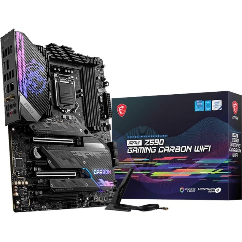 MSI MPG Z590 GAMING CARBON WIFI Desktop Motherboard - Intel Z590 Chipset - Socket LGA-1200 - Intel Optane Memory Ready - ATX