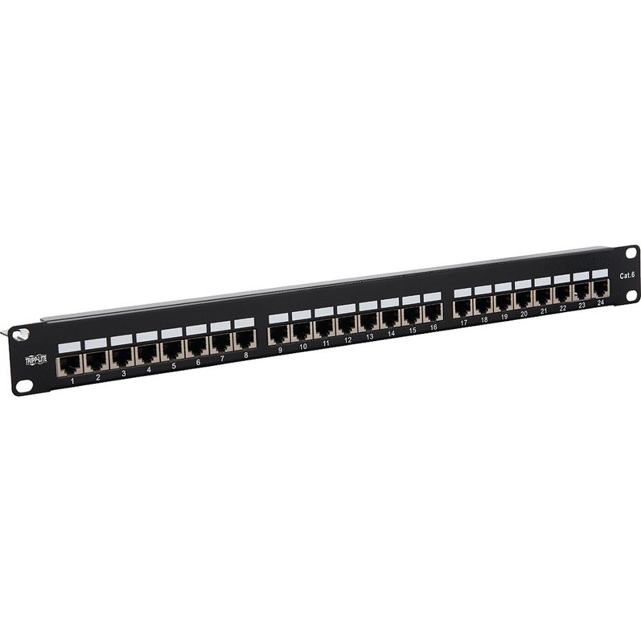 Tripp Lite by Eaton Cat5e/Cat6 24-Port Patch Panel - Shielded, Krone IDC, 568B, RJ45 Ethernet, 1U, TAA