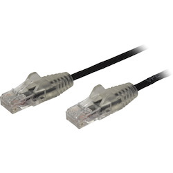 StarTech.com 6ft CAT6 Cable - Slim CAT6 Patch Cord - Black - Snagless RJ45 Connectors - Gigabit Ethernet Cable - 28 AWG - LSZH (N6PAT6BKS)