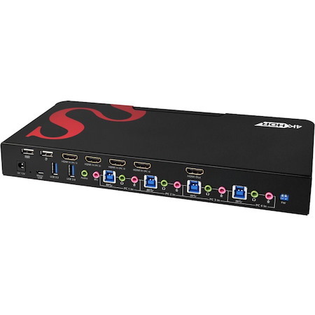 SIIG 4-Port HDMI 4K60Hz HDR Smart Console KVM Switch with USB 3.0 Multi-Media