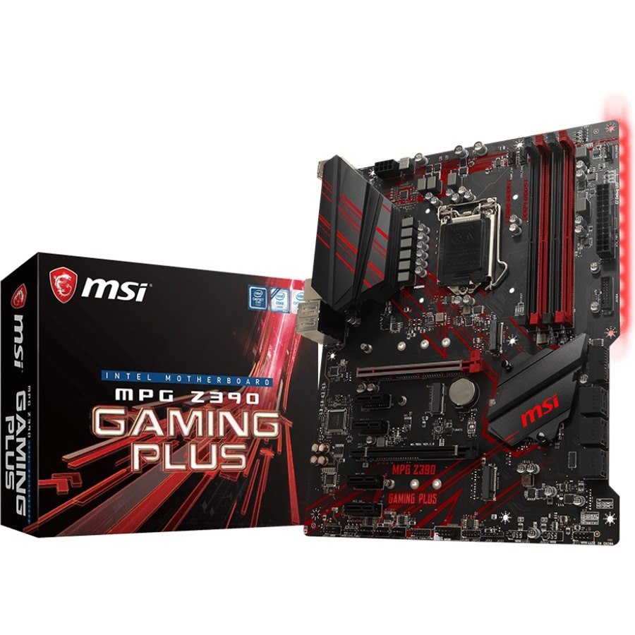 MSI MPG Z390 GAMING PLUS Desktop Motherboard - Intel Z390 Chipset - Socket H4 LGA-1151 - Intel Optane Memory Ready - ATX