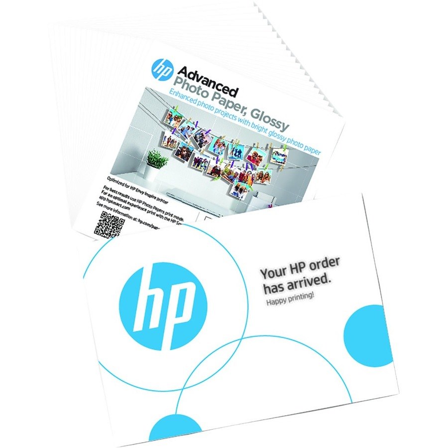 HP Advanced Photo Paper, Glossy, 65 lb, 5 x 5 in. (127 x 127 mm), 20 Sheets