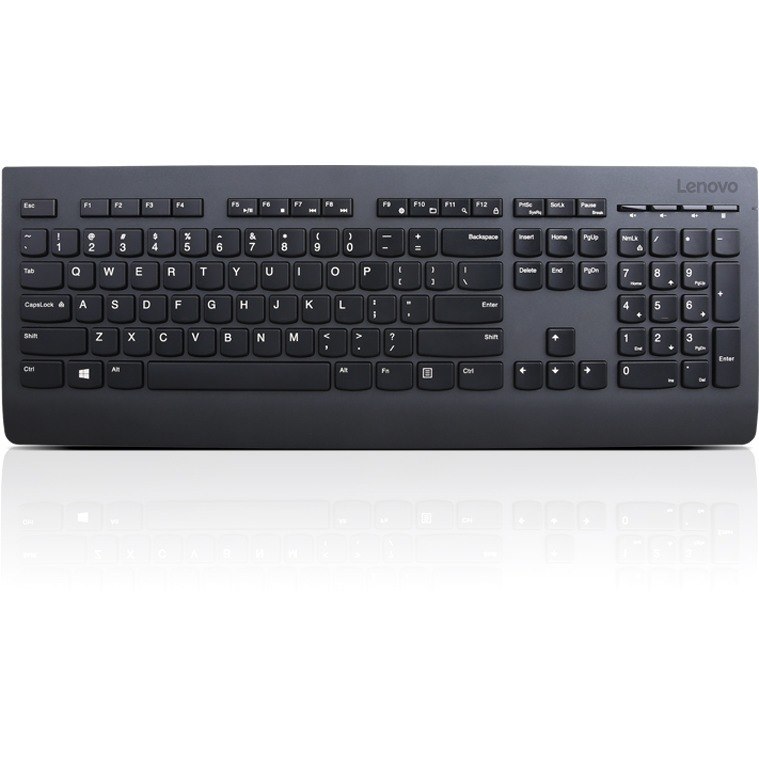 Lenovo Professional Keyboard - Wireless Connectivity - USB Interface - English (US), English (Europe) - QWERTY Layout - Black