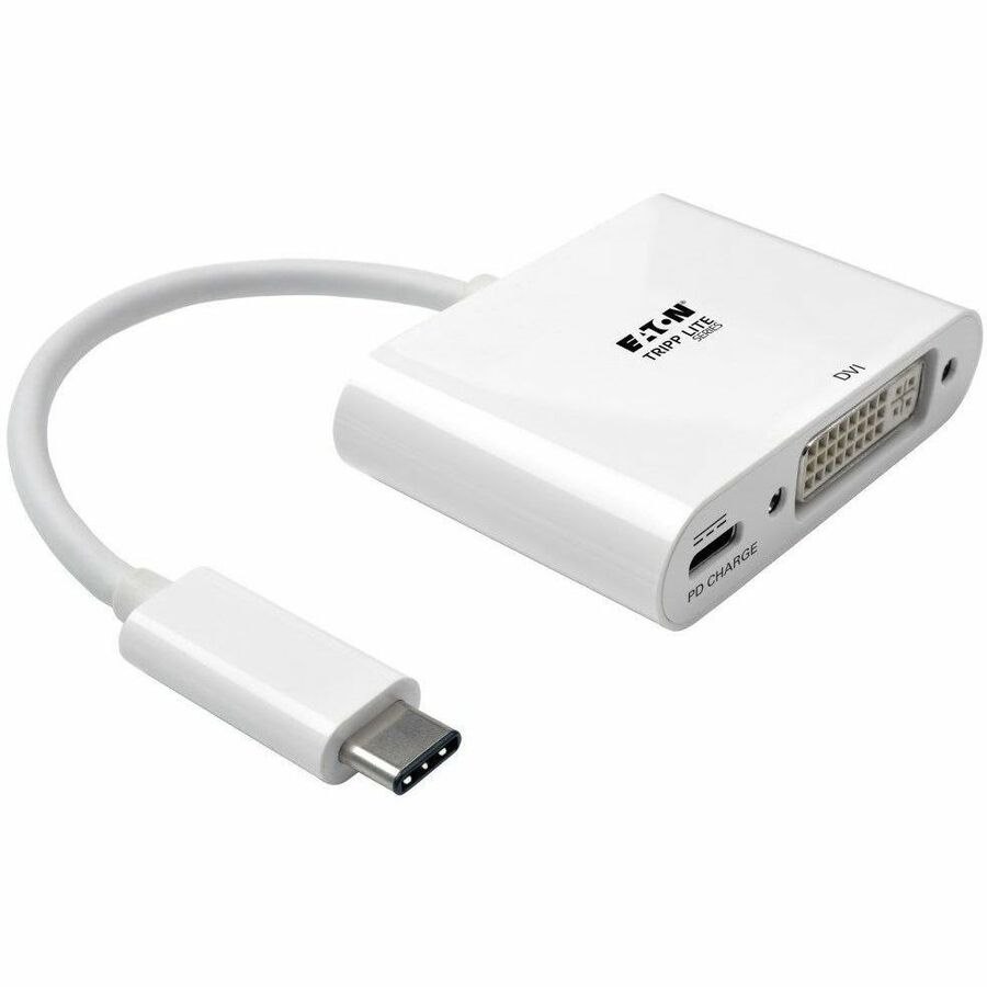 Eaton Tripp Lite Series USB-C to DVI Adapter with PD Charging, White