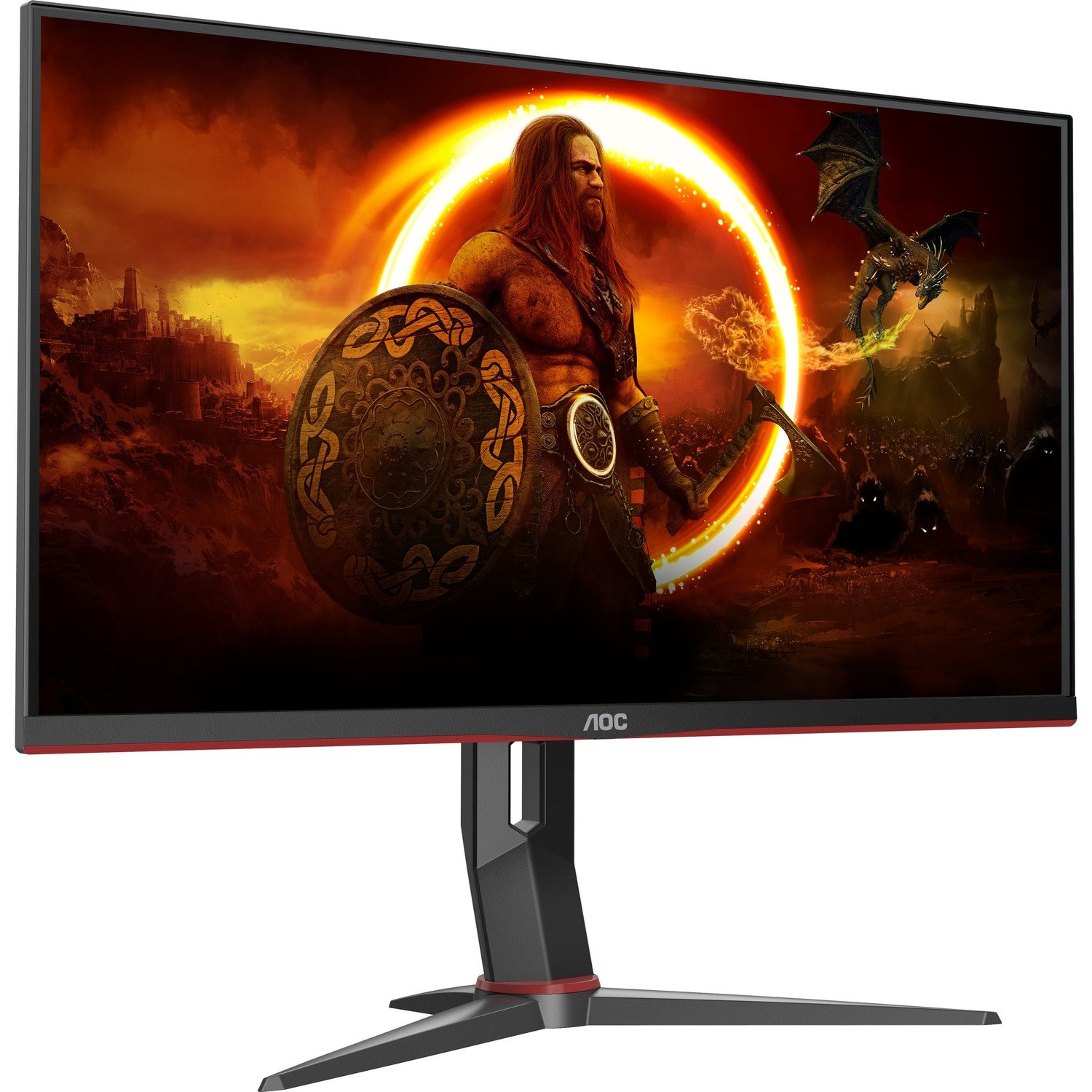 AOC U28G2XU2/BK 28" Class 4K UHD Gaming LCD Monitor - 16:9 - Matte, Black Red