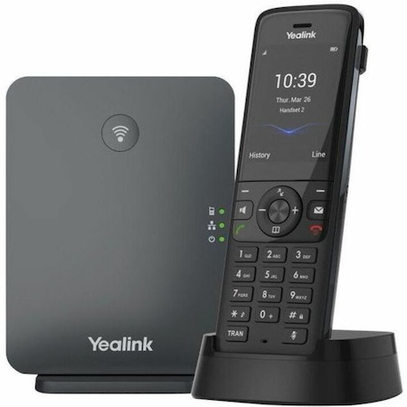 Yealink W78P IP Phone - Cordless - Corded - DECT - Desktop, Wall Mountable - Black, Classic Gray