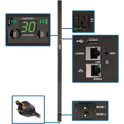 Tripp Lite by Eaton PDU 2.9kW Single-Phase Monitored Per-Outlet PDU - LX Platform 24 5-15/20R Outlets (120V) L5-30P Input 0U TAA