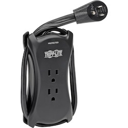 Tripp Lite by Eaton Protect It! 3-Outlet Travel-Size Surge Protector - 5-15R Outlets, 2 USB Ports, 5-15P Input, 1050 Joules, Black