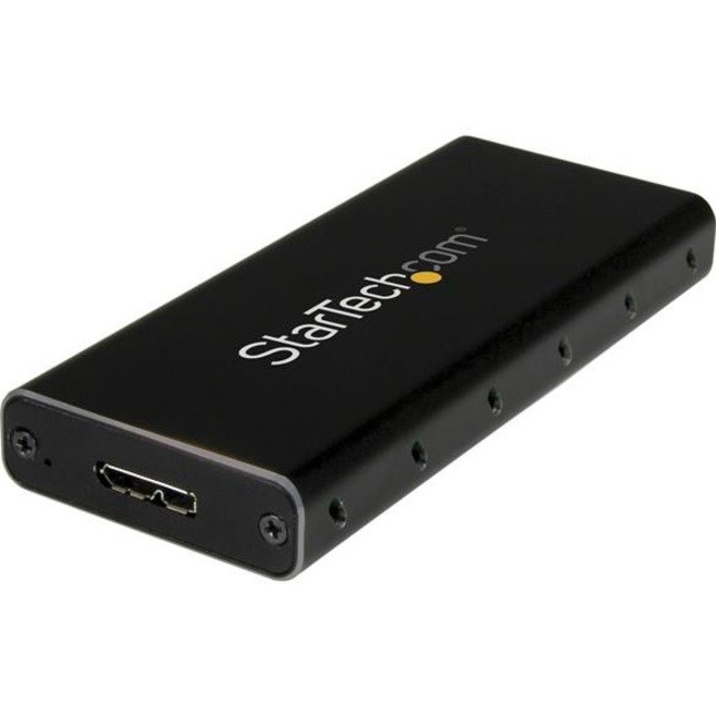 StarTech.com Drive Enclosure SATA/600, M.2 - USB 3.1 Micro-B Host Interface - UASP Support External - Black, Silver - TAA Compliant
