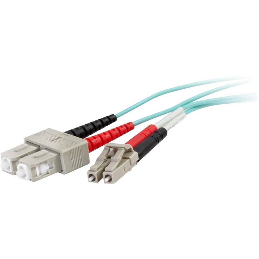 C2G 3m LC-SC 50/125 Duplex Multimode OM4 Fiber Cable - Aqua - 10ft