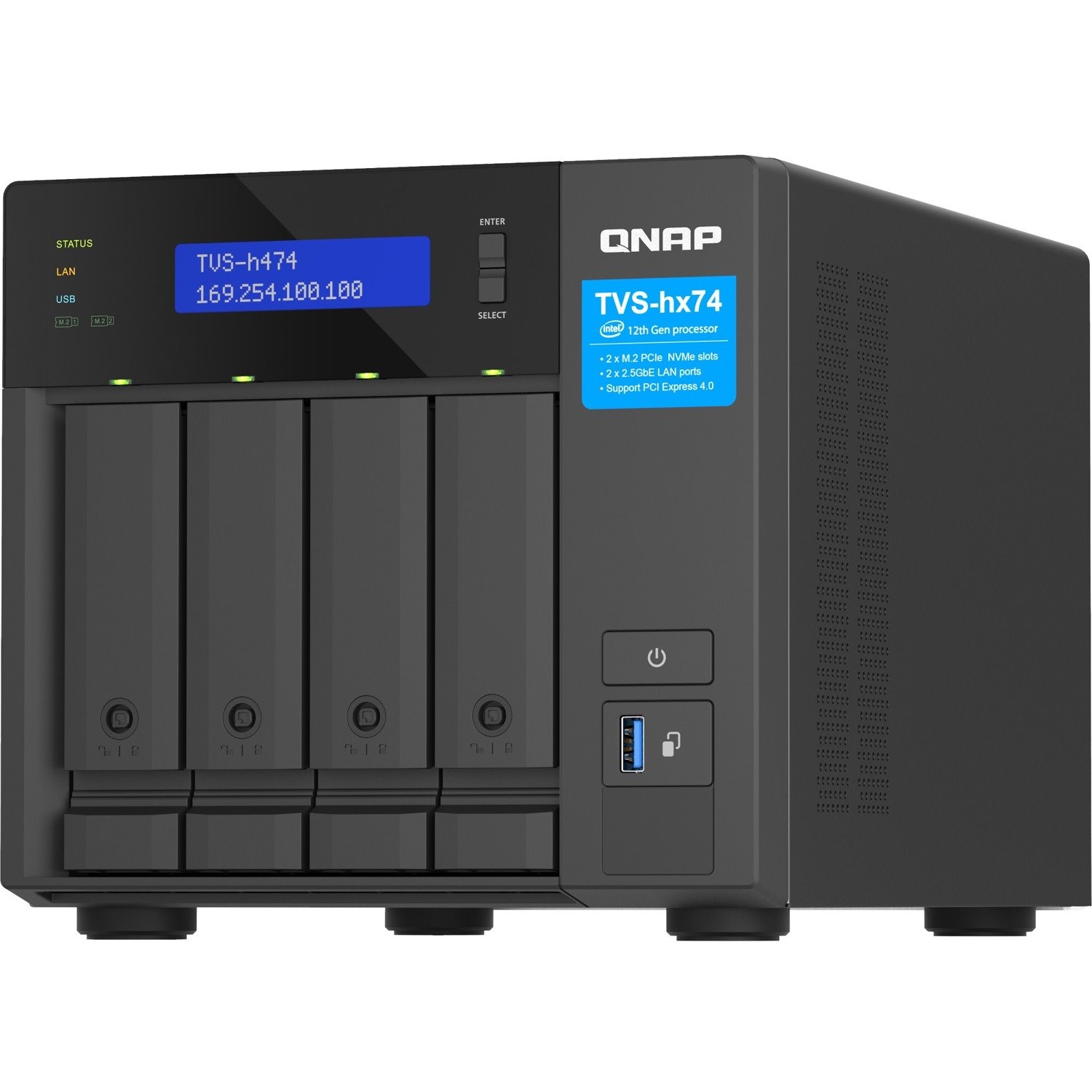 QNAP TVS-h474-PT-8G SAN/NAS Storage System